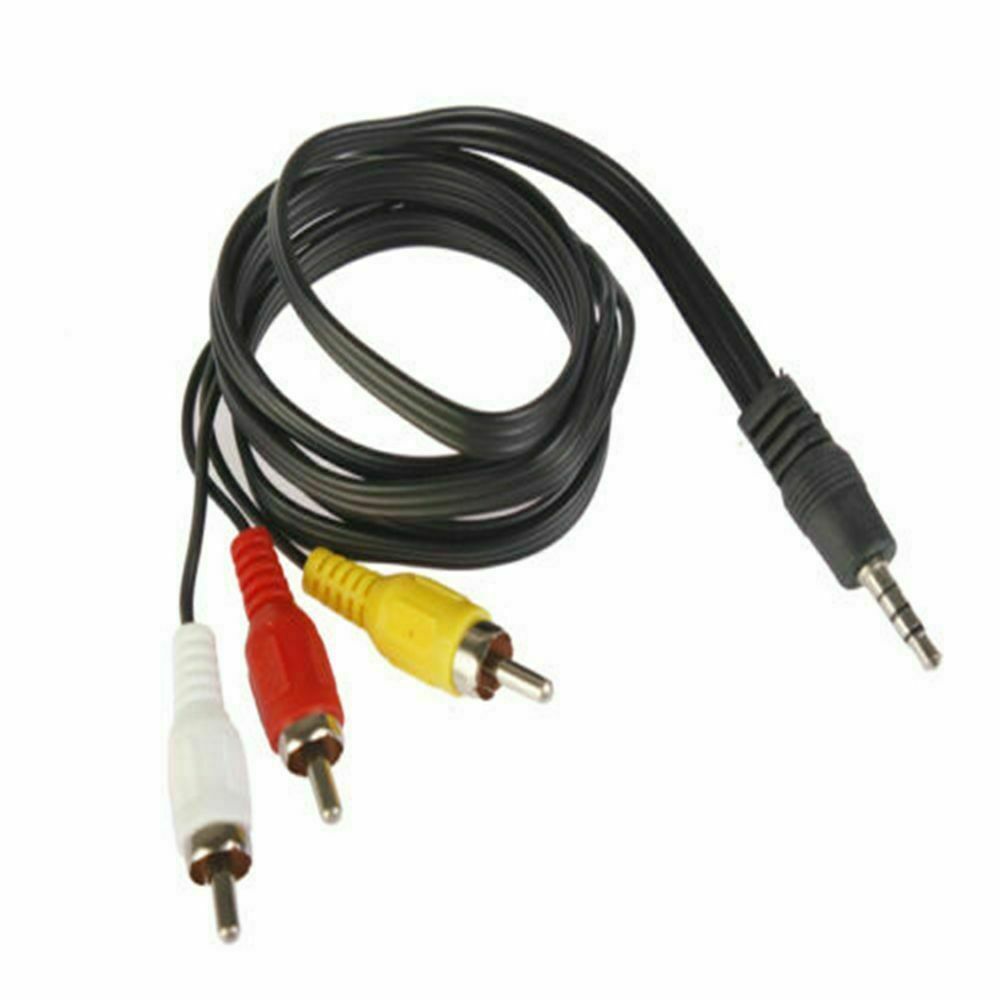 Universal 3.5mm Jack to 3 RCA Phono AV Lead Wire -TV/DVD/VIDEO/CAMERA/CAMCORDER