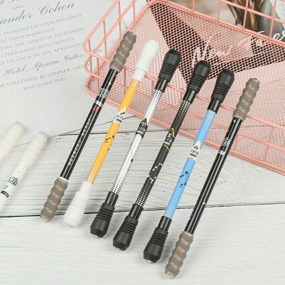 12 Constellation Non-Slip Coated Spinning Ballpoint Gaming Rolling Rotating Pen！