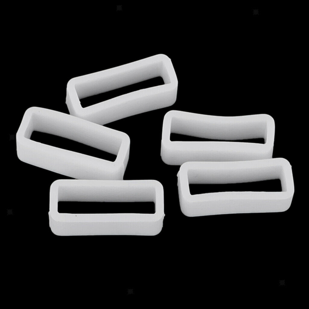 10PCS rubber belt ring rubber belt ring watch accessories 20mm Black + White