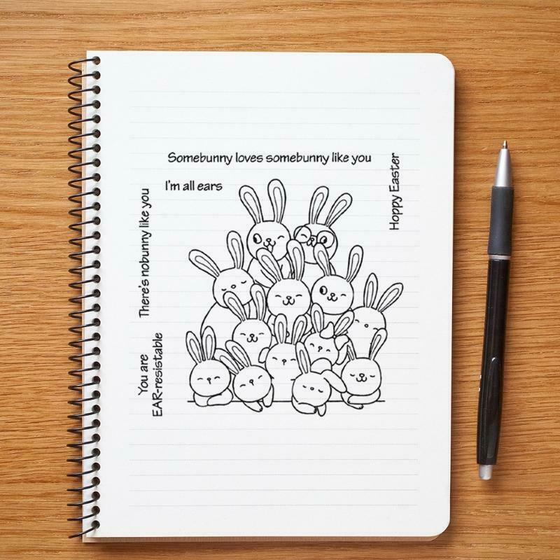 Easter Cute Rabbit Silicone Clear Seal Stamp DIY Scrapbooking Stamps Photo Decor