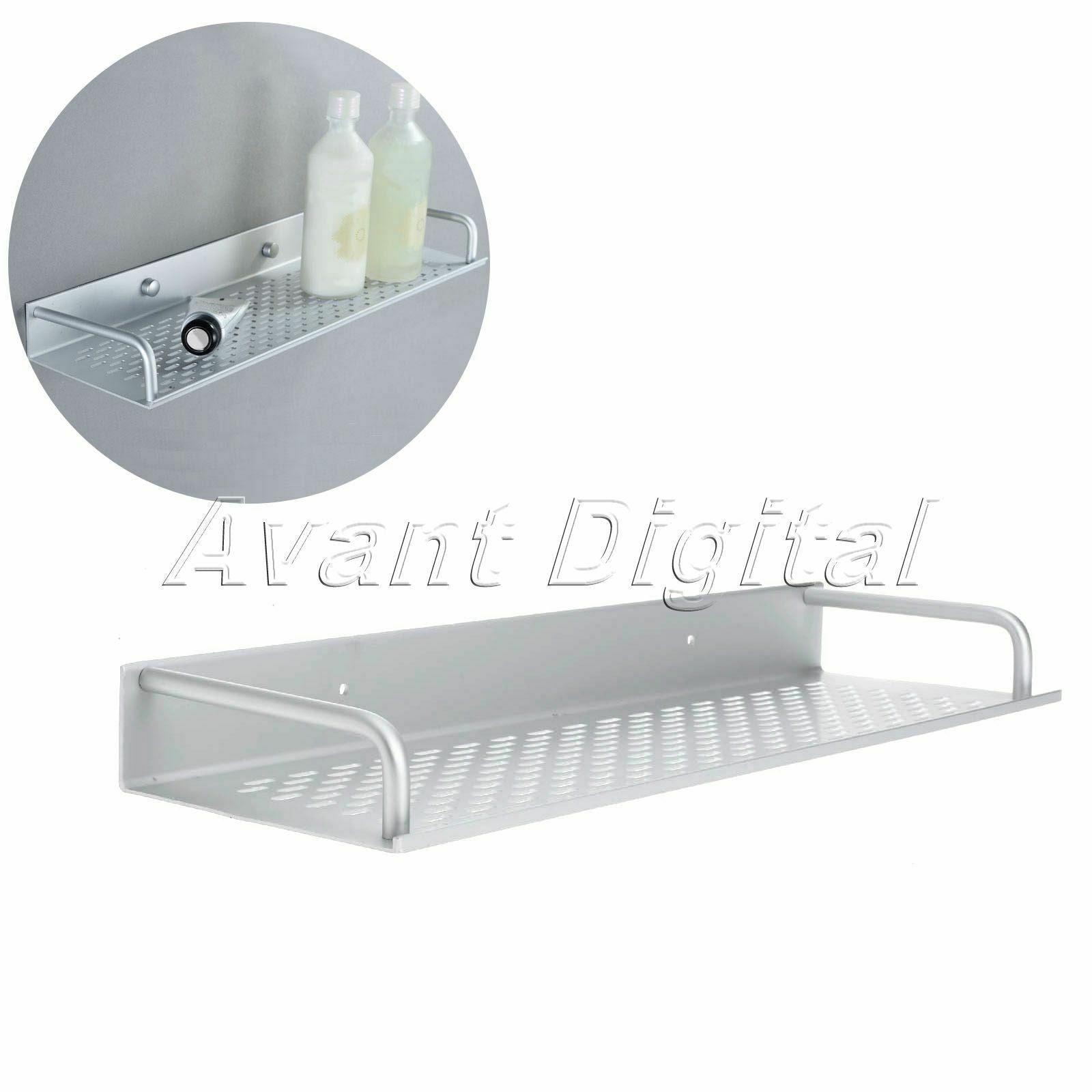 1X Space Aluminum Single Tier Bath Soap Shampoo Shelf Kitchen Condiment Holder
