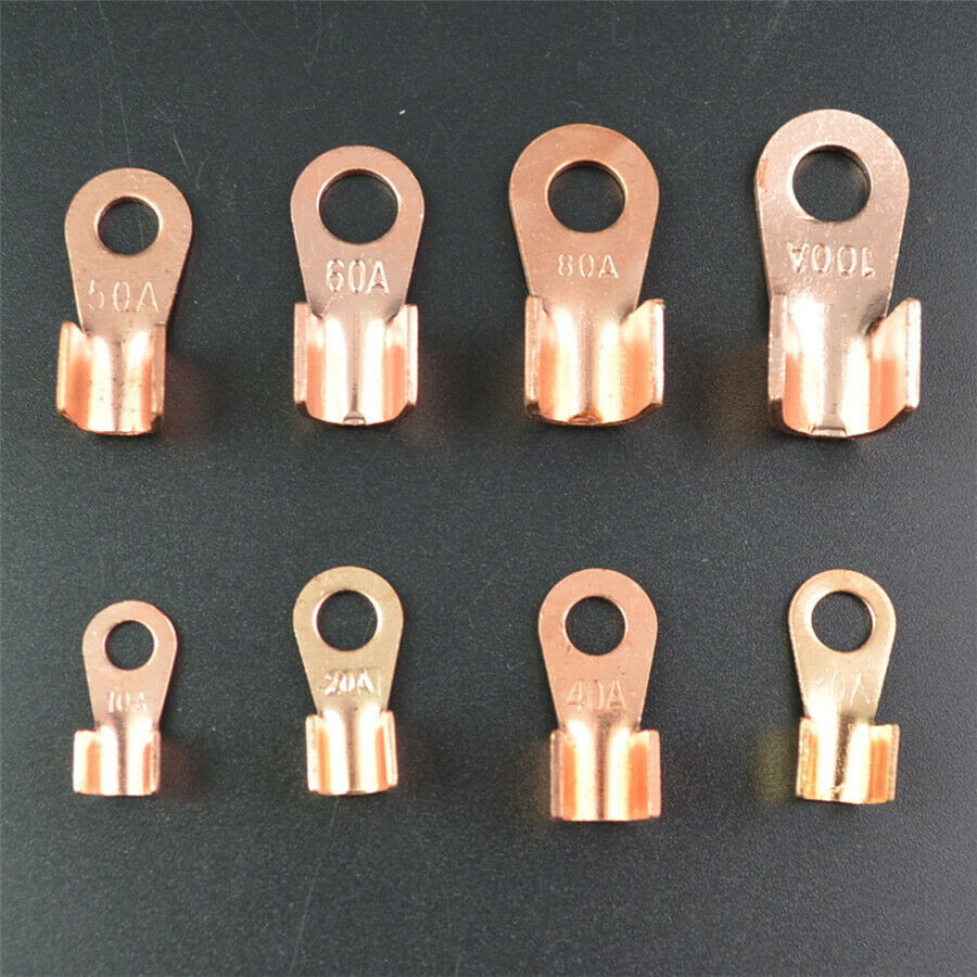 90 Pcs/Box Copper Battery Cable Connector Terminal Open Lugs Wire Terminals Kit