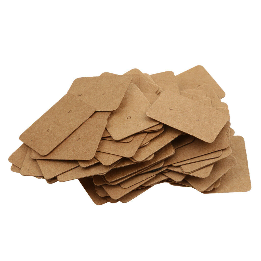 100pcs Kraft Paper Plain Blank Earring Set Display Cards Package Hanging