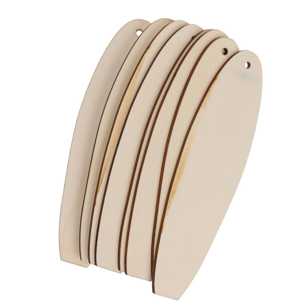 24x Wooden Plaques Rustic Wood Surfboard for Craft Kids DIY Wall Decoration