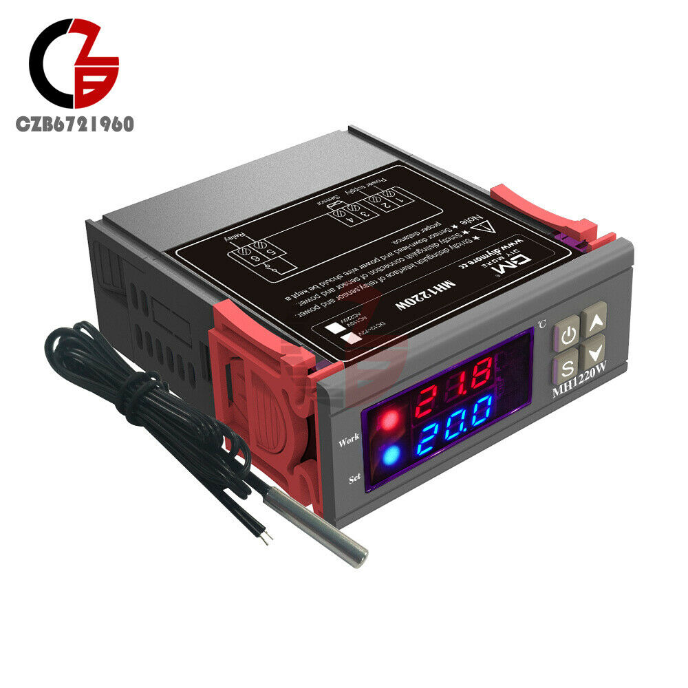 MH1220W AC 110-220V 10A Digital Dual Display Temperature Controller Thermostat