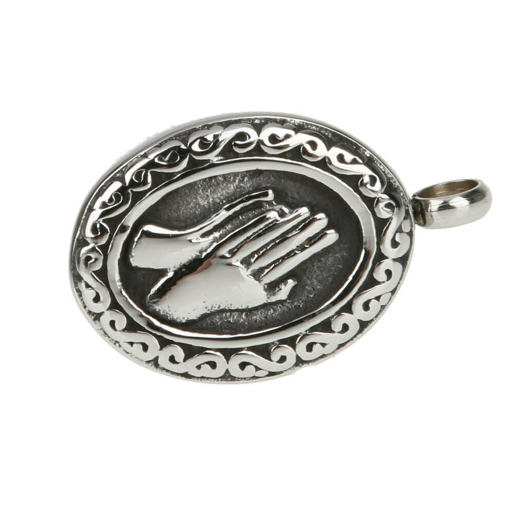 Stainless Oval hand in hand Cremation Keepsake Memorial Ash Pendant Locket