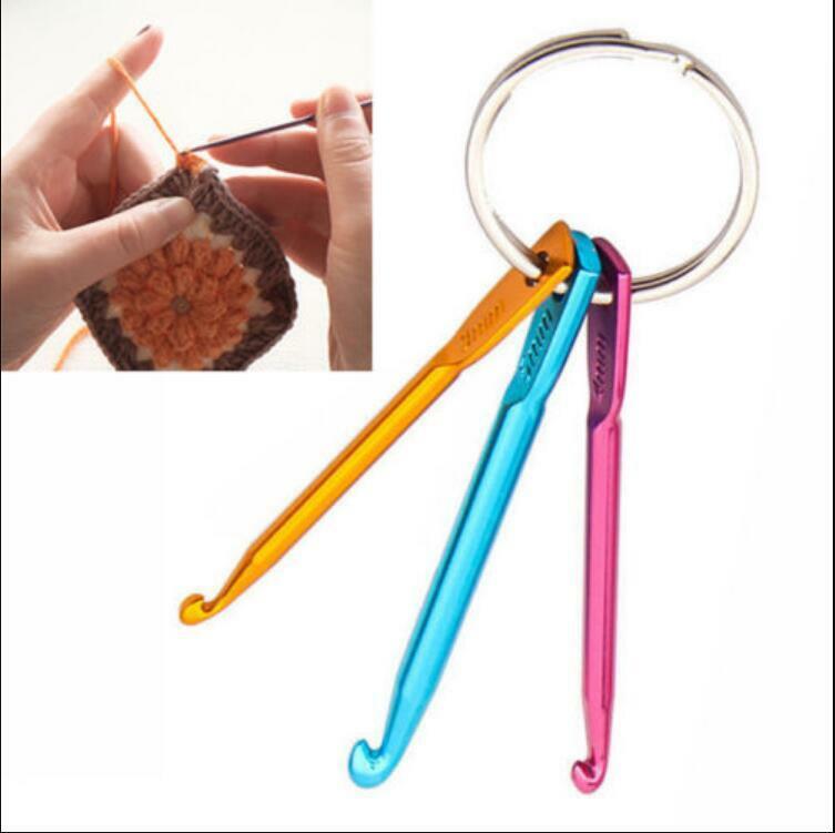 3 Pcs Crochet Hooks Key Chain DIY Weaving Tools Crochet Needles Craft  Key Rings