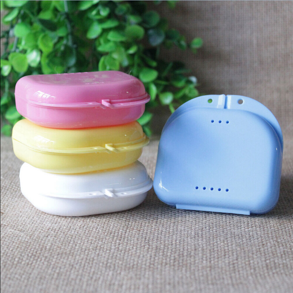 Dental Orthodontic Retainer Denture Storage Case Mouthguard Container Tra.l8
