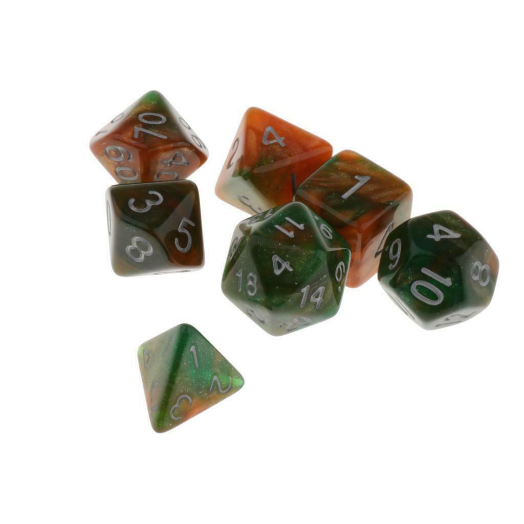 35Pcs Creative Plastic D4 D6 D8 D10 D12 D20 Multi Sided Dice for Table Game