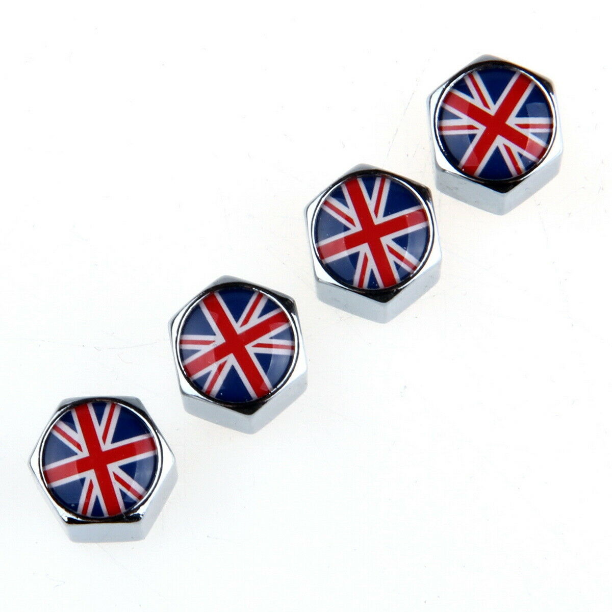 Steel Tire/Wheel Stem Air Valve Cap UK Flag Wrench KeyChain CAR Auto Vehicle