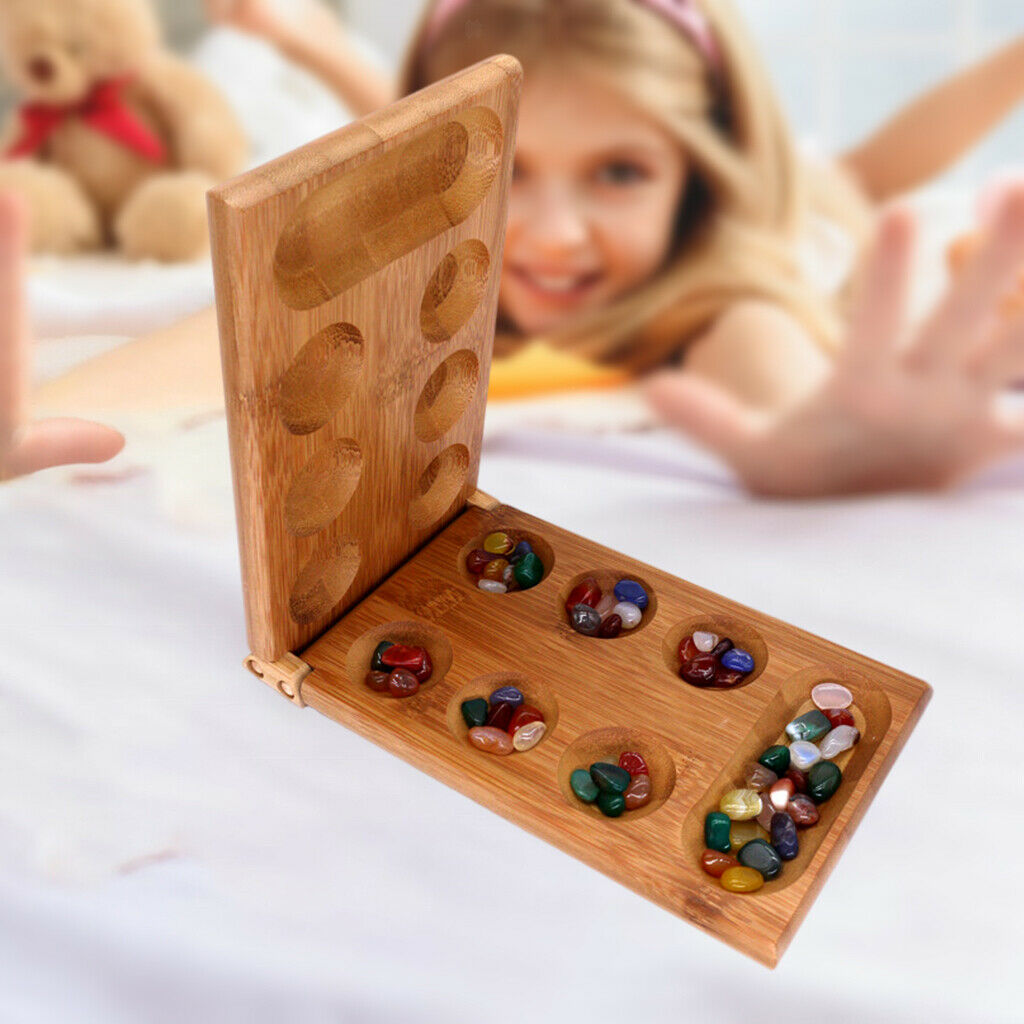 Portable Classic Strategy Mancala Board Game Set for Adults Foldable Board
