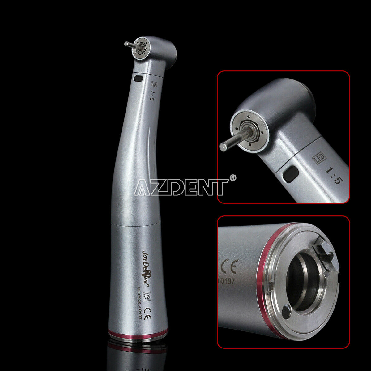 Dental Electric 1:5 Increasing Fiber Optic Contra Angle Handpiece Push Button
