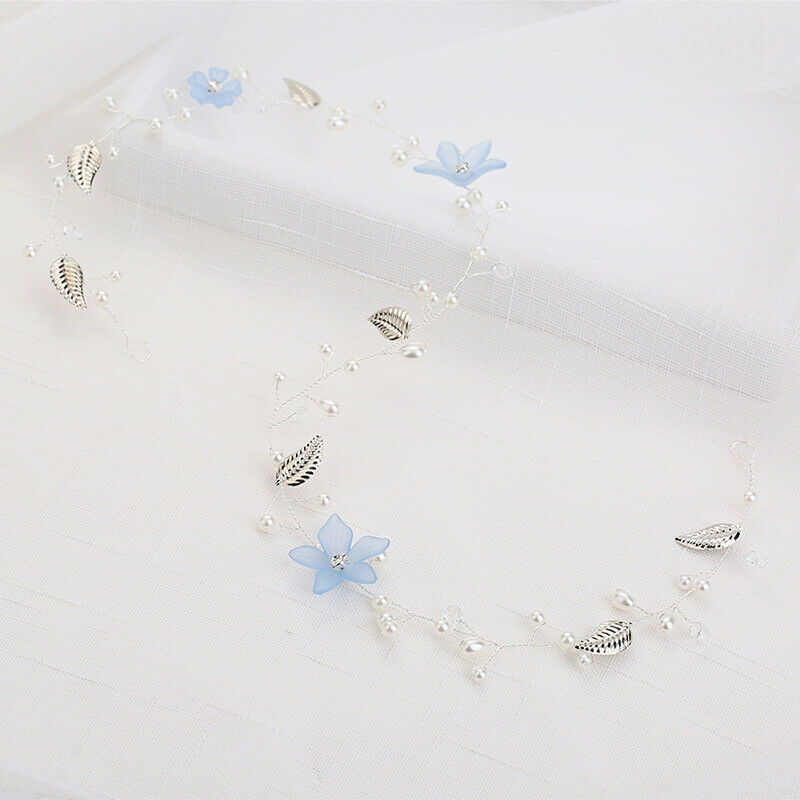 Girl Light Blue Flower Hairband Headdress Bridal Wedding Headband Women P.l8