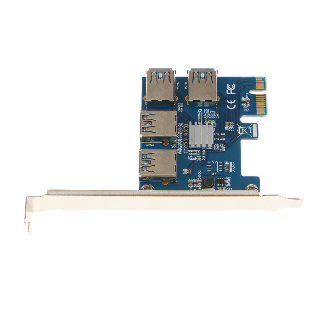 4-Port USB PCI-E X1 to PCI-E X16 Express Card Controller Adapter Mining Card