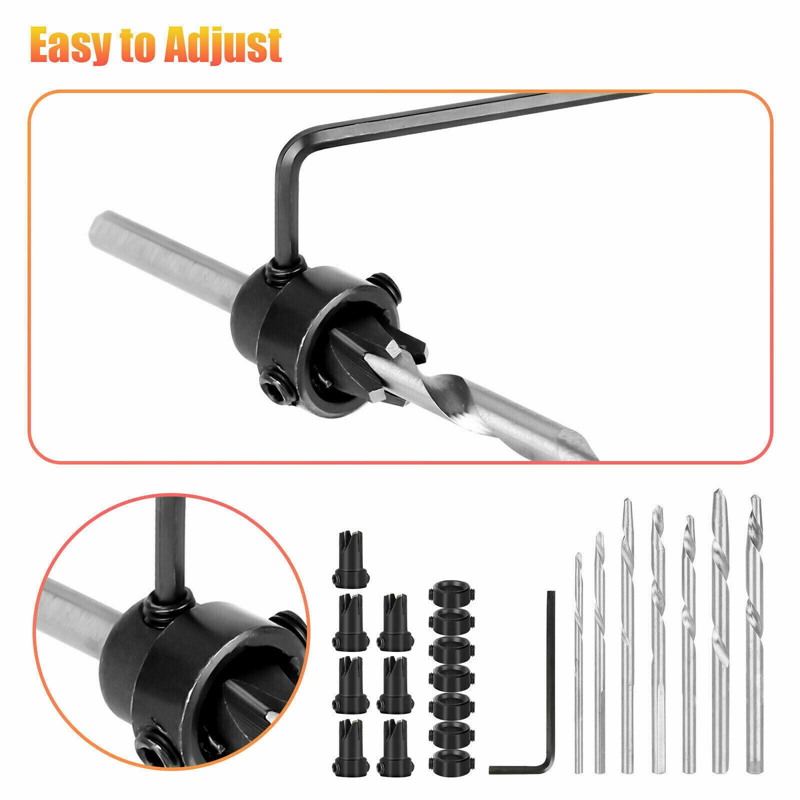 7Pcs Countersink Drill Bit Set Plastic Drilling Drills Tapered Pilot Tools
