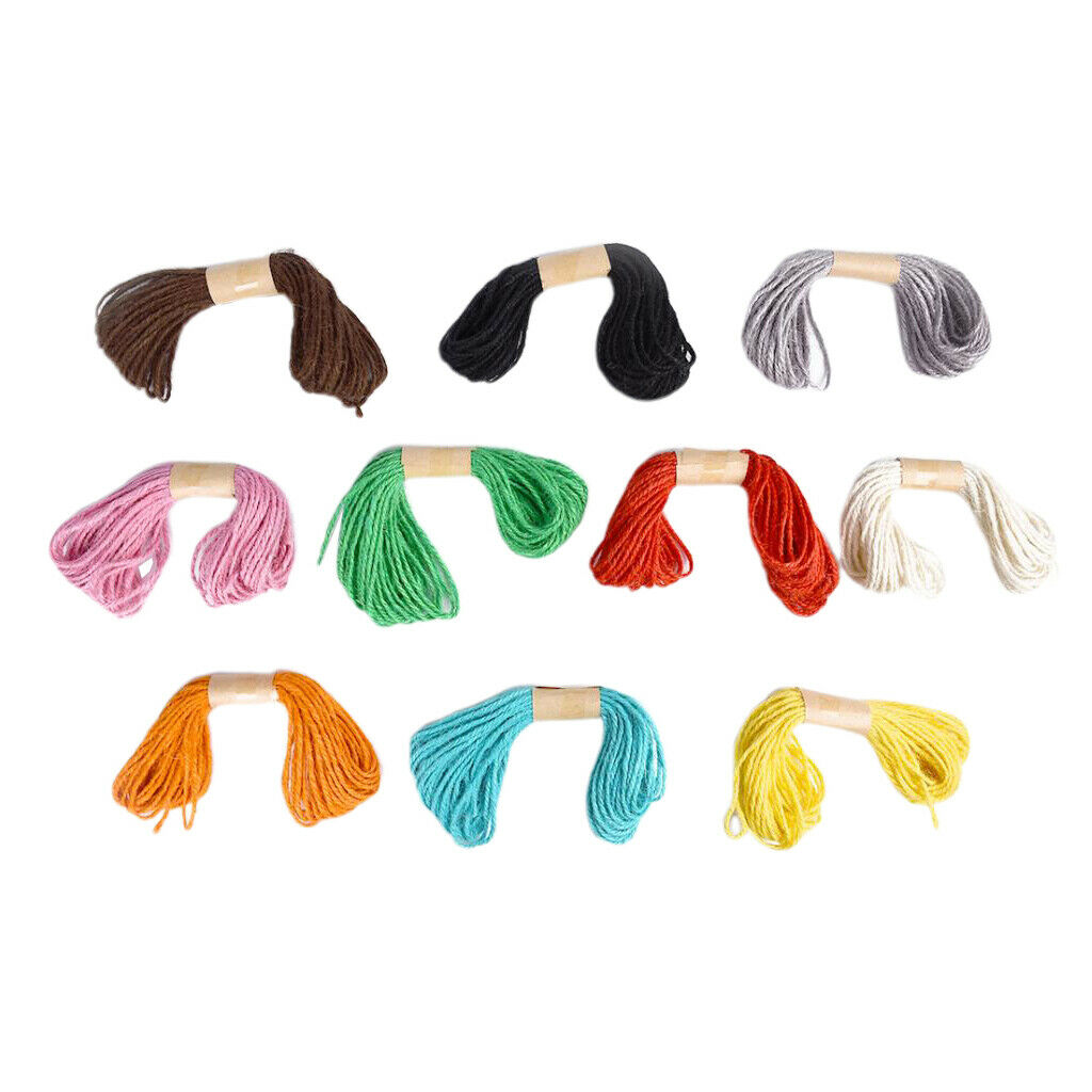 Jute Twine 10 Roll Strong Cord Rope String for DIY Art Craft Gift Wrapping Home