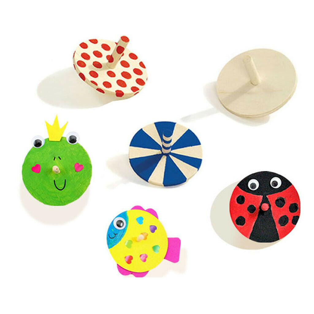 5pcs Creative Unfinished GYROS for Children Wooden Birthday Gift