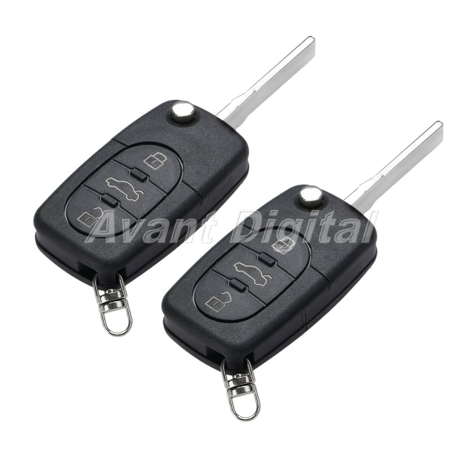 2Pcs Remote Key Fob 433MHz 3 Button ID48 Chip 4D0837231A Fit For  A4 Quattro