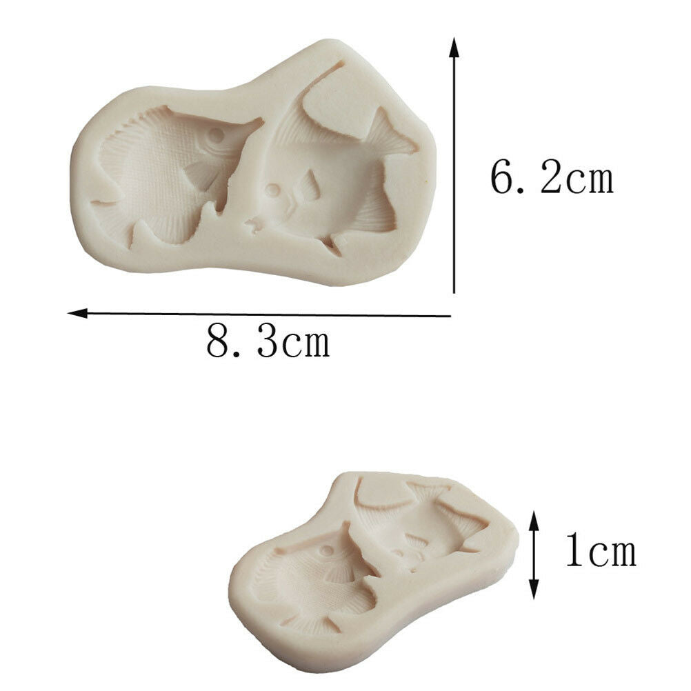 Cute Fish Silicone Fondant Mold Cake Mold Chocolate Gumpaste Mould Soap Tool Pip