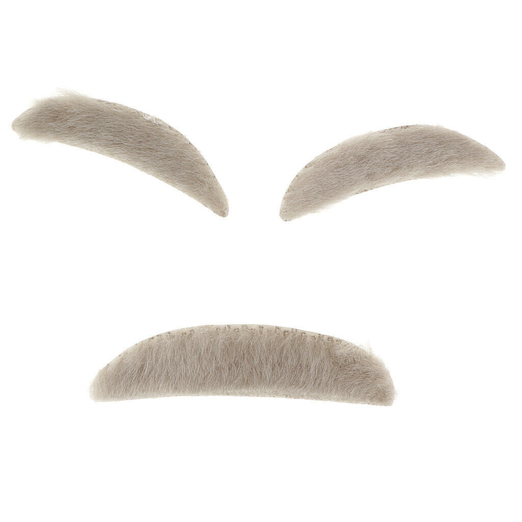 Senior Man Eyebrow Mustache Set in Costume Party Accessory