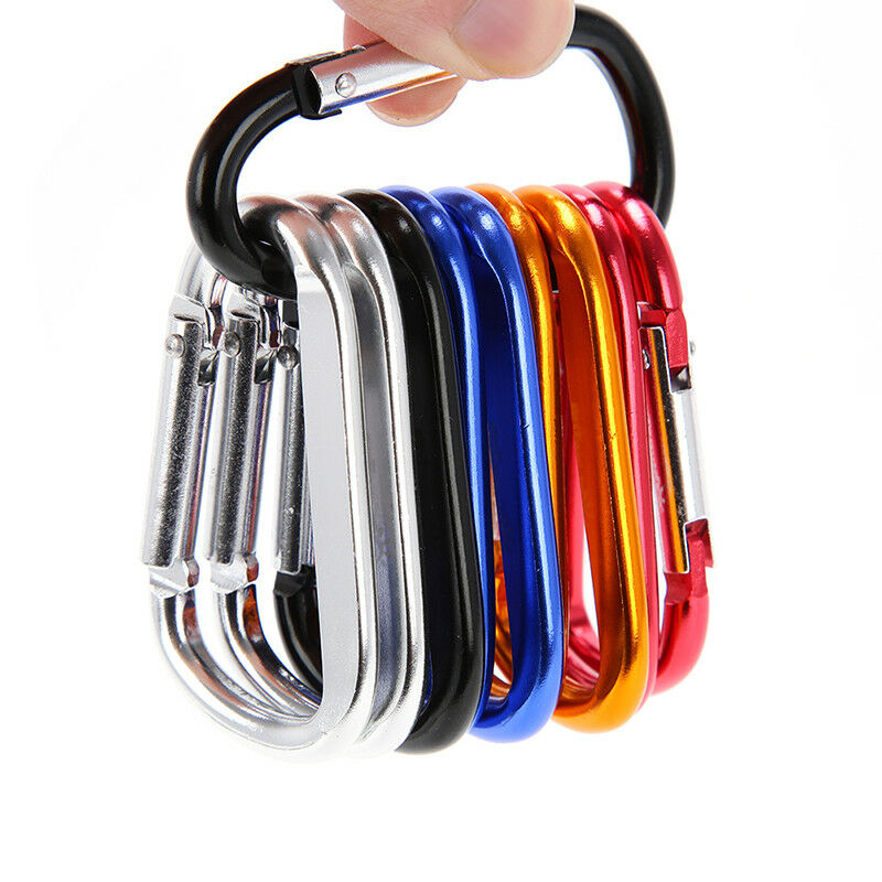 10Pcs Camping Aluminum D Shape Buckle Carabiner Survial Key Chain Hook Clip ATDD
