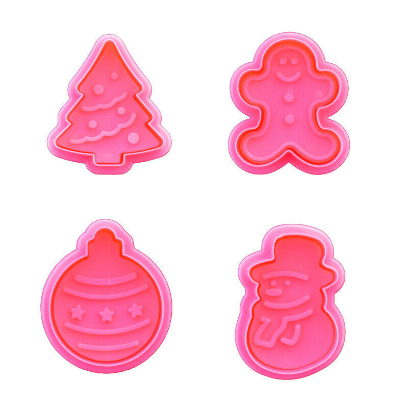 Christmas Cookie Mold Cake DecoratingSnowman Xmas Tree Biscuit Man Spring M JD