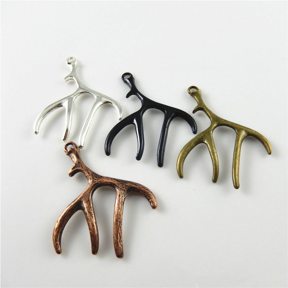 12pcs/lot Wholesale Mixed Lot Antlers Shaped Alloy Charms Pendants Crafts 52610