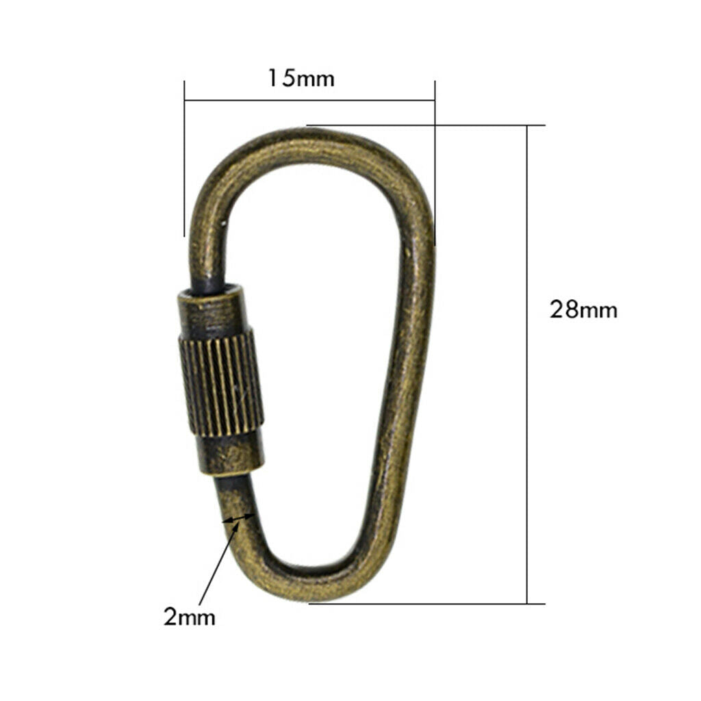 20pcs Steel Camping Screw Lock Screw Buckle Carabiner Quick Open Key Chain