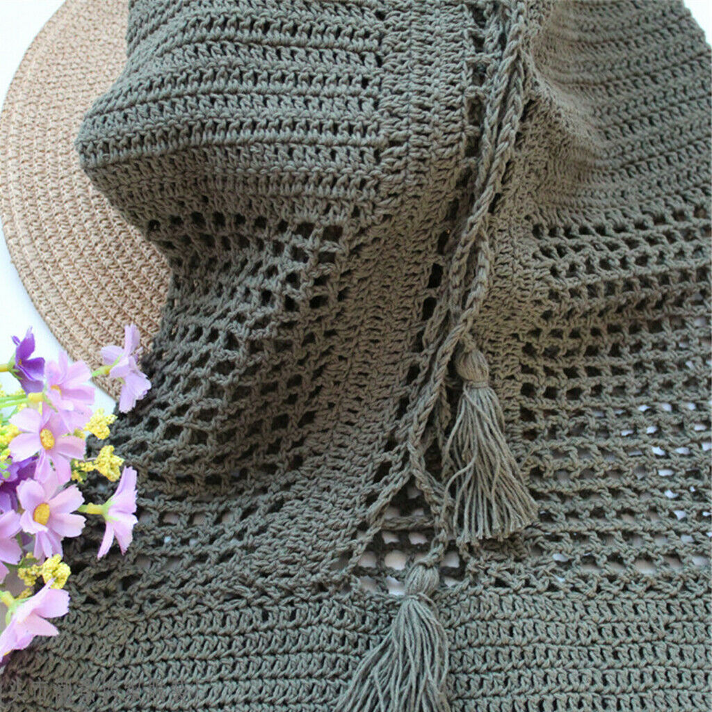 Women's Hollow Crochet Beach Dress Off-Shoulder Bikini Cover Up Dark Green