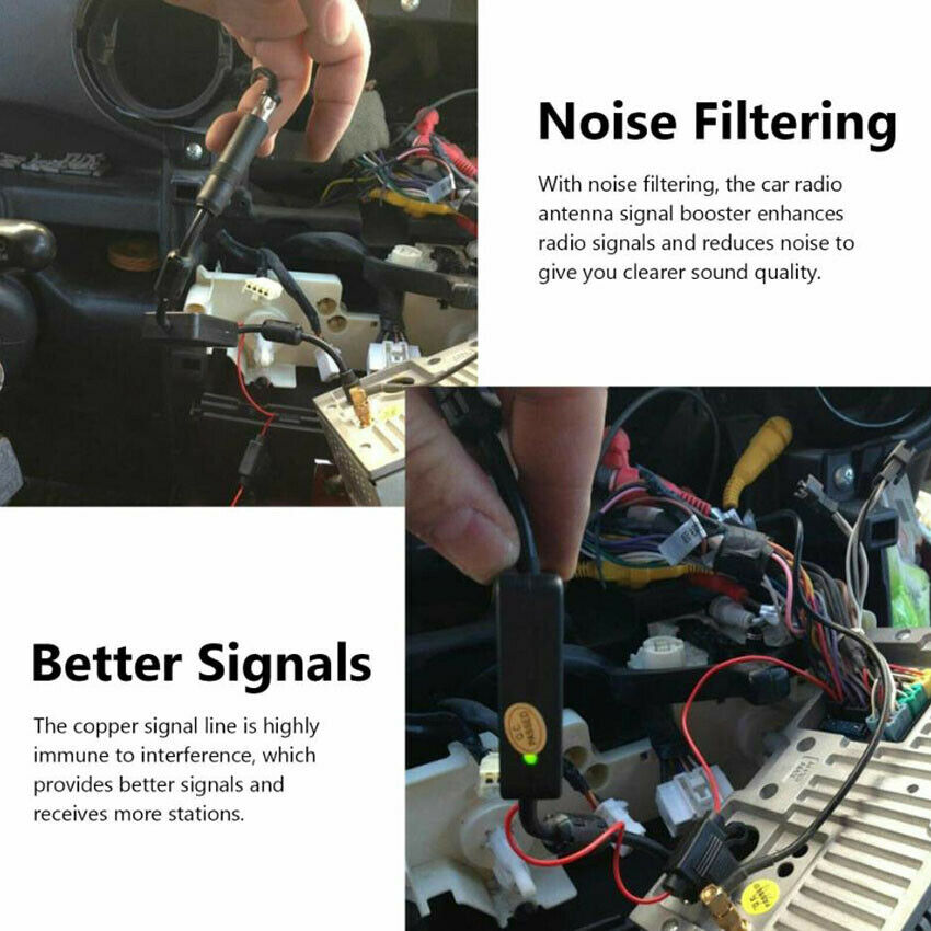12V Universal Car FM/AM Radio Stereo Antenna Aerial Signal Amplifier Booster