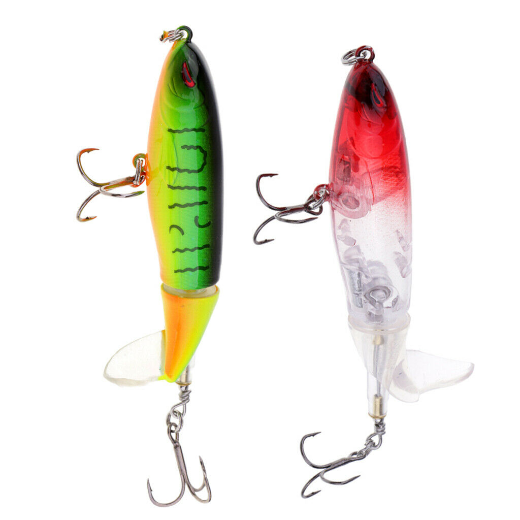 2x Whopper Popper Lure Artificial Hard Bait Two Colors Fishing Fish Catcher
