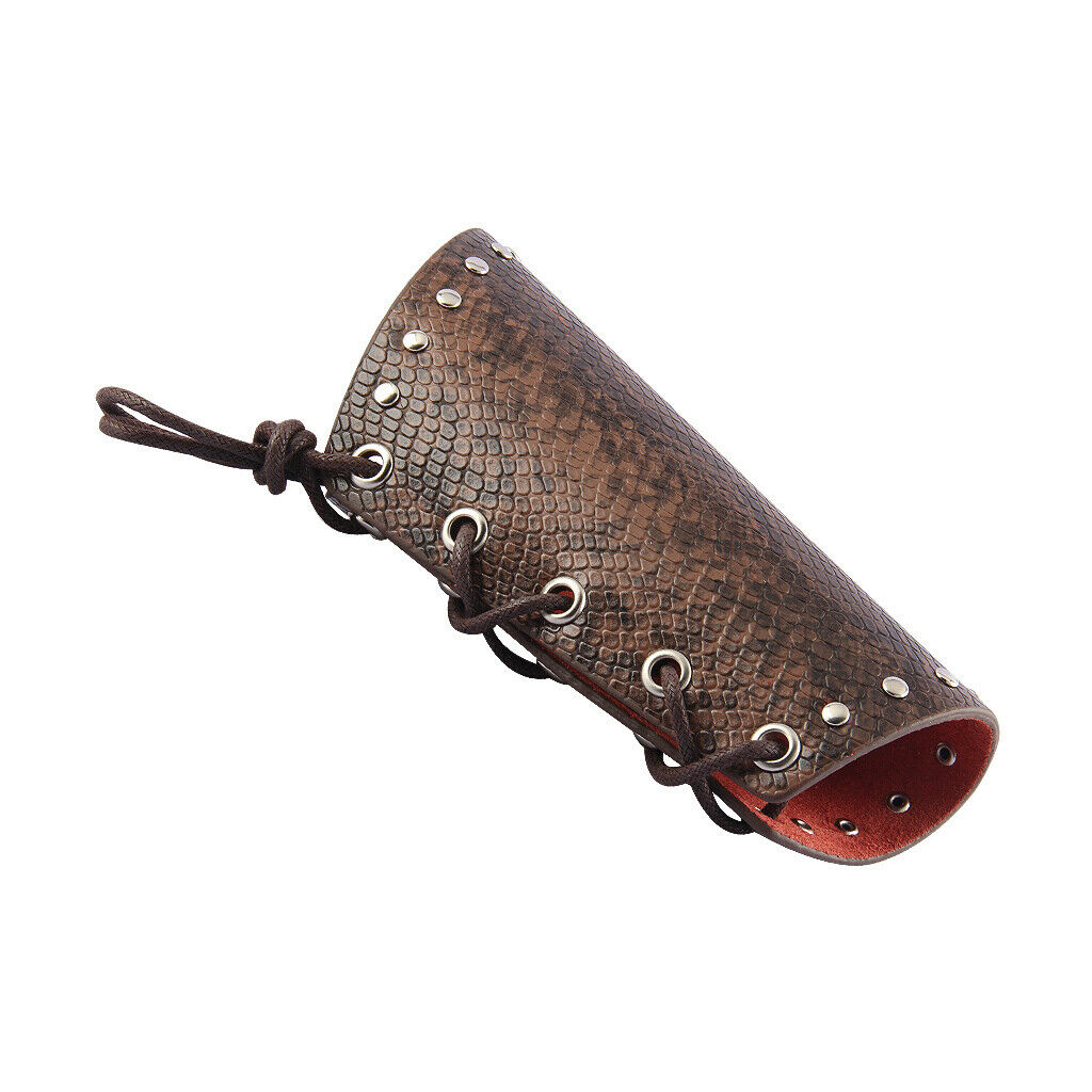 2Pcs PU Leather Metal Smooth Studded Gauntlet Wristband Wide Bracer Arm Armor