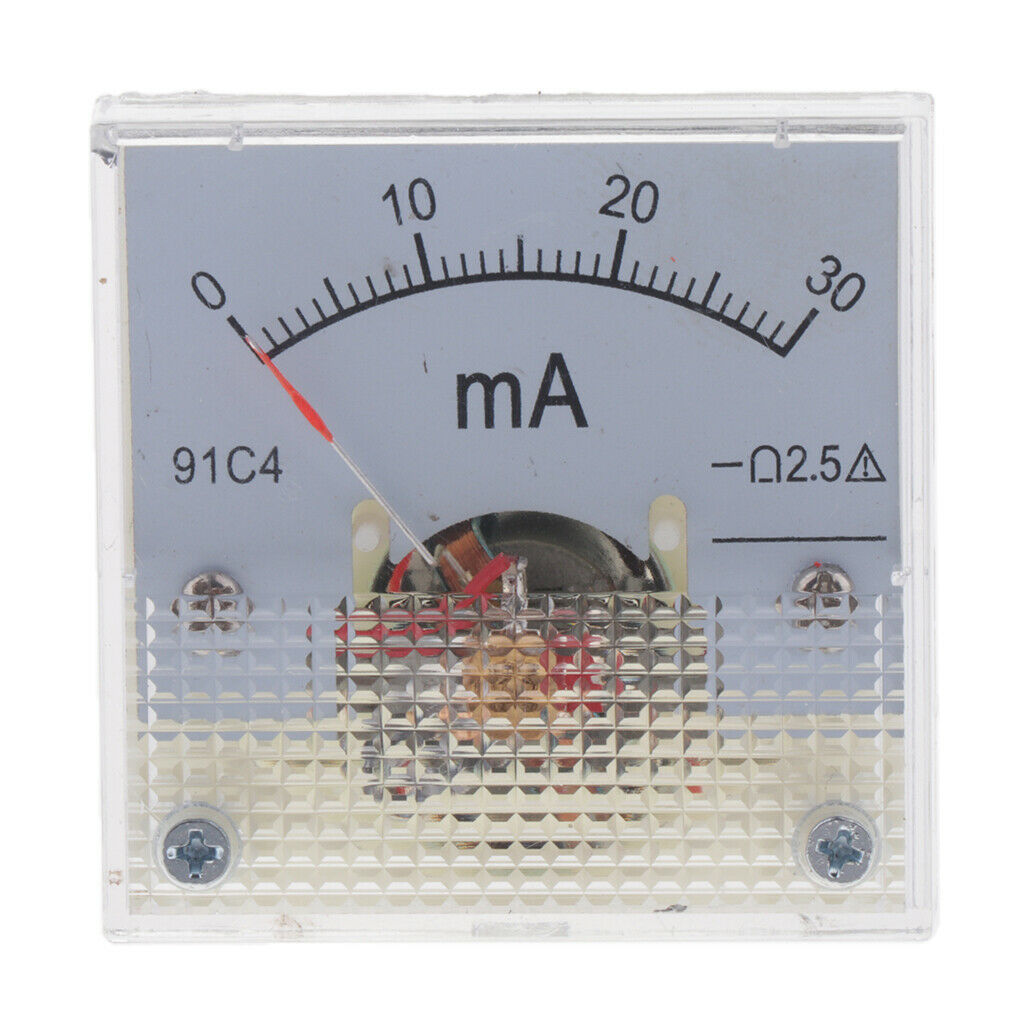 2Pcs Ammeter Current Panel Ampere Meter, Ranges 0-30mA