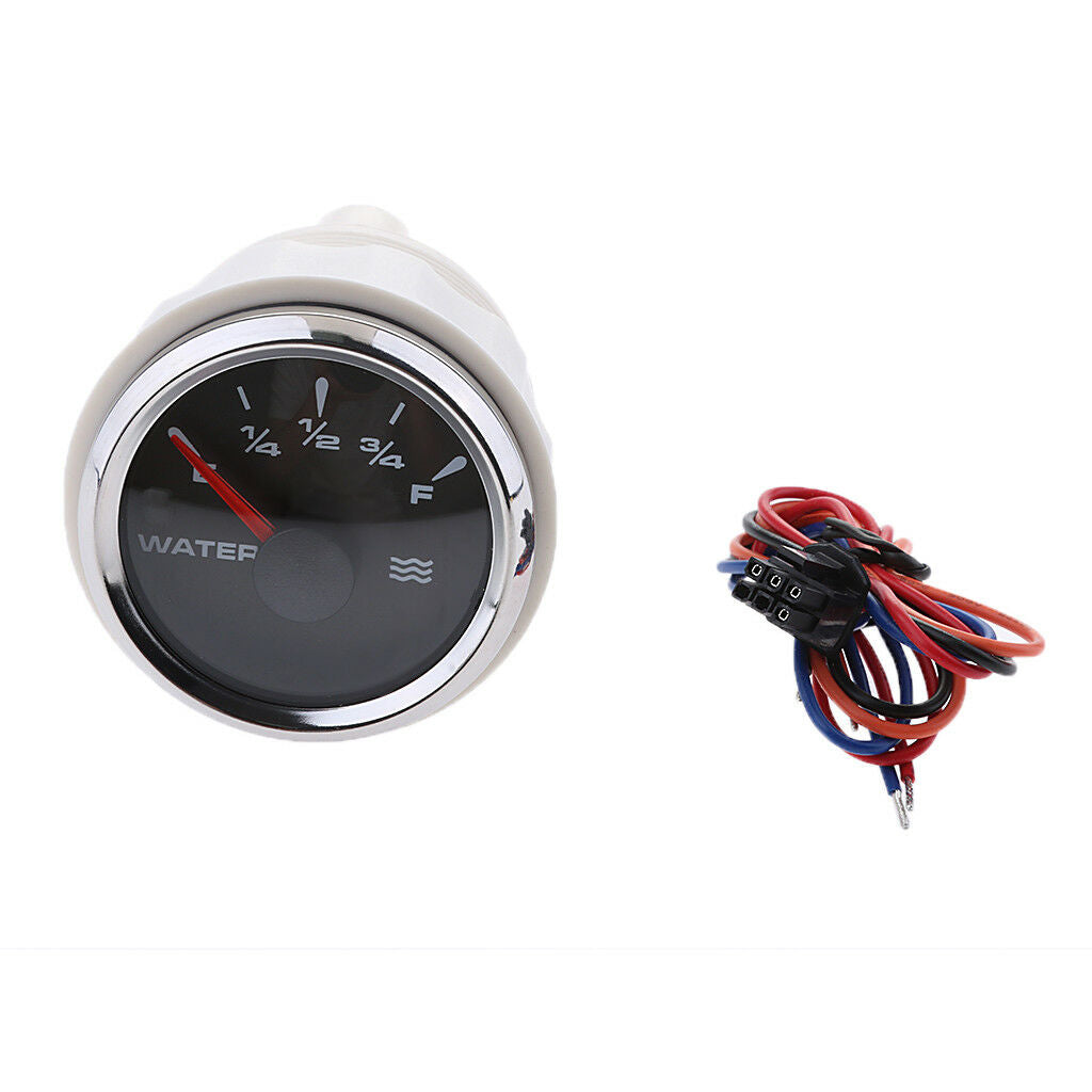 52mm Boat Marine Electric 0-190Î© 9-32V Water Tank Level Gauge Black Dial