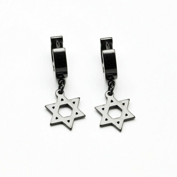 Star of   316l Steel Hoop Huggie Earring Earrings Ear Studs