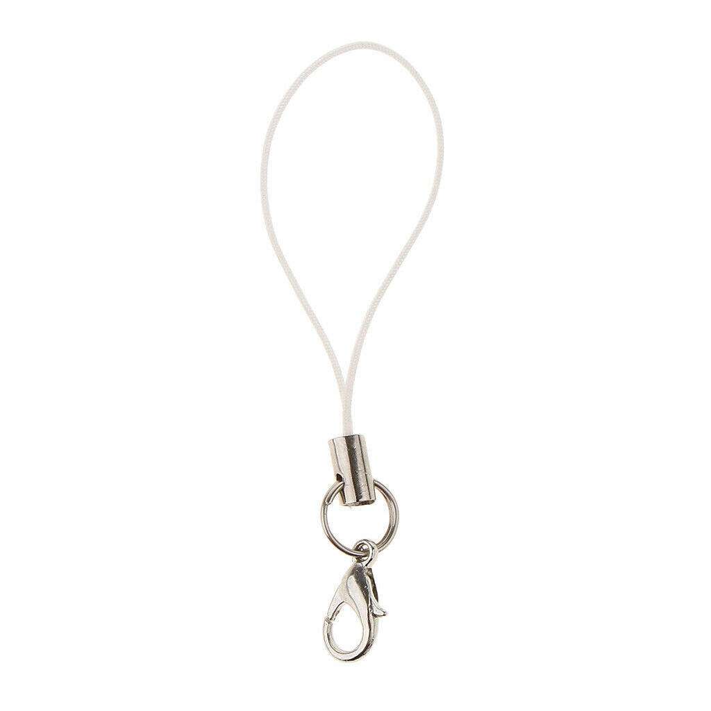 Set Of 40 Braided Polyester Cords With Clasp Hook DIY Carabiner Charm Black +