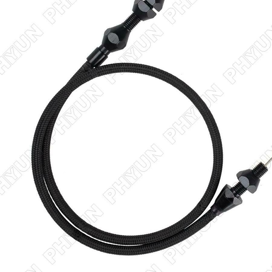 24" Universal Natural Braided Stainless Steel Throttle Cable For Mopar Ford GM