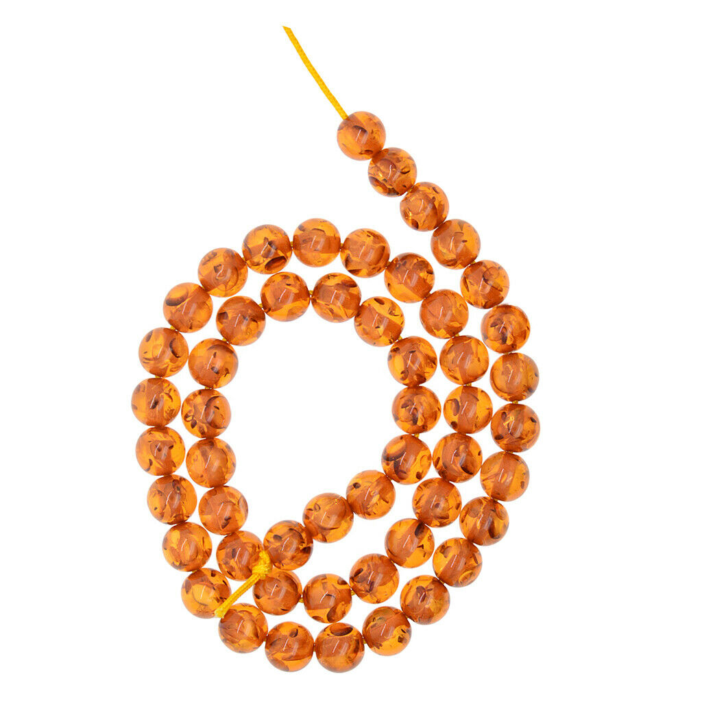 Synthetic Stone Honey Brown Amber Beads 8mm for Jewellery Making DIY Crafts