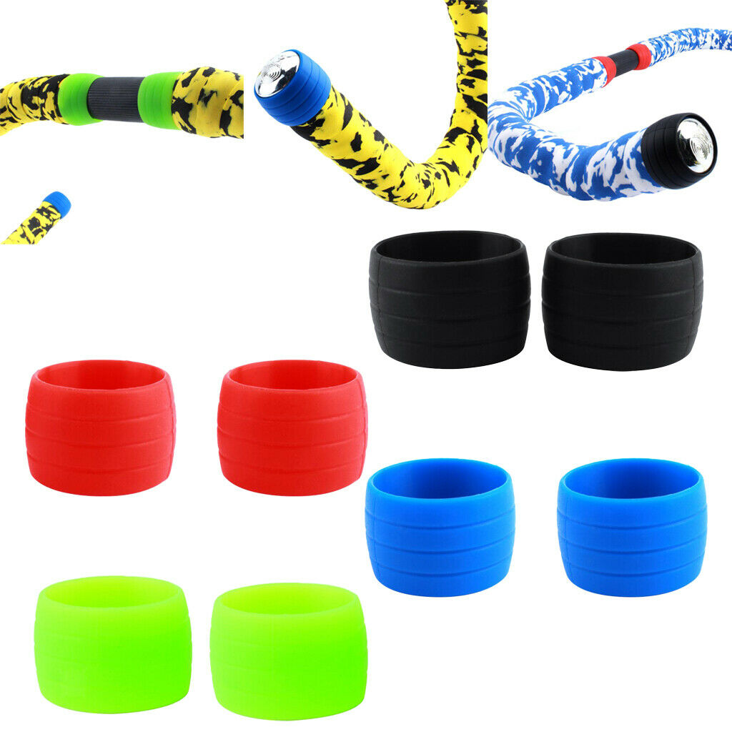 Road Bike Drop Bar Fixed Gear Bicycle Handlebar Tape Bundle Fixed Ring Black