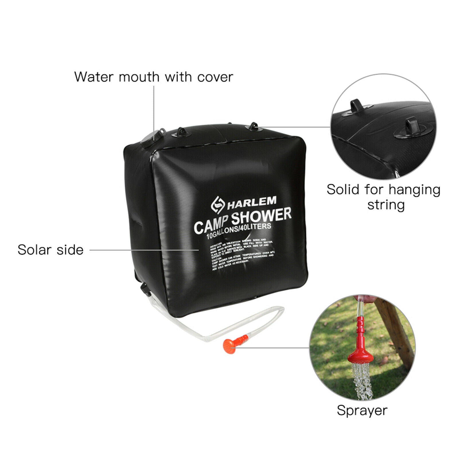 Solar Shower Bag 40 Litre Solar Heating Camping Shower Bag Outdoor Hiking