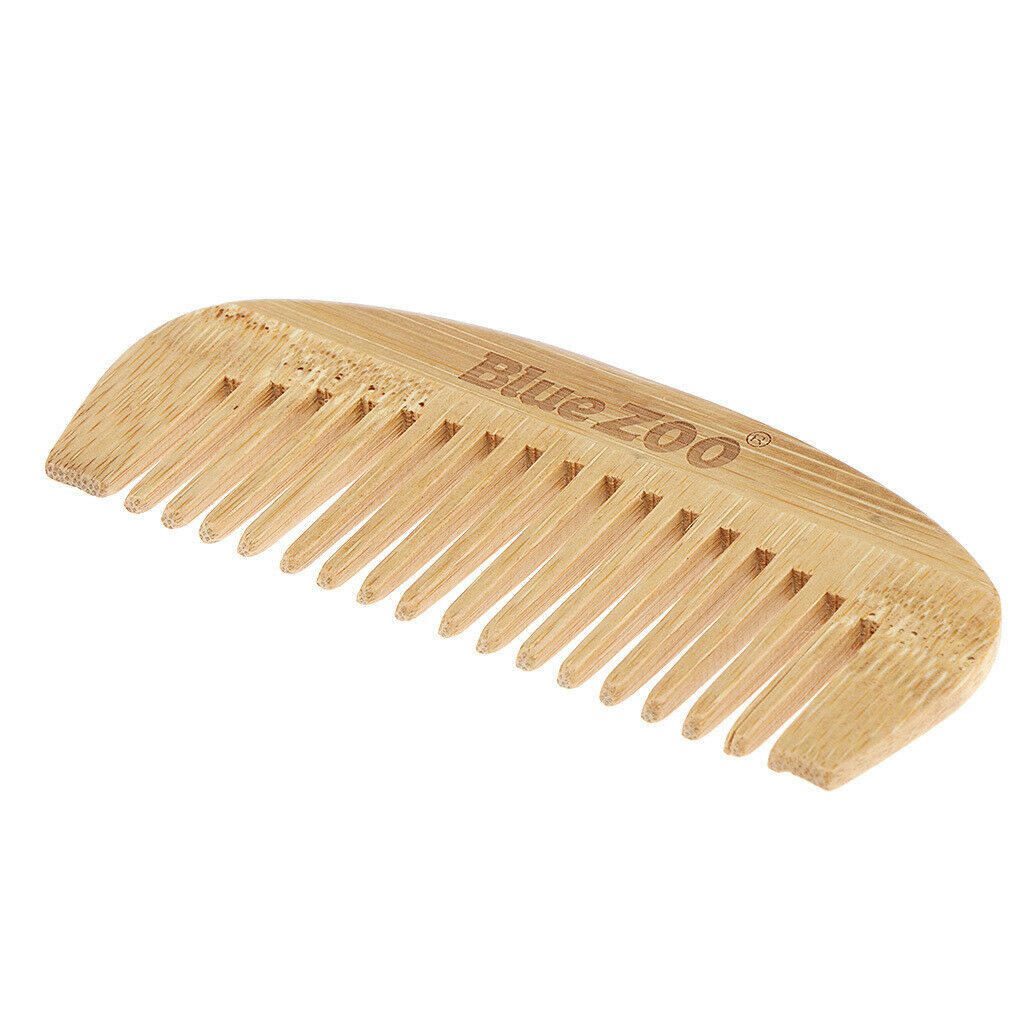 Premium Beard Brush Bamboo Hair Detangle Comb For Men Grooming Travel Wide Tooth