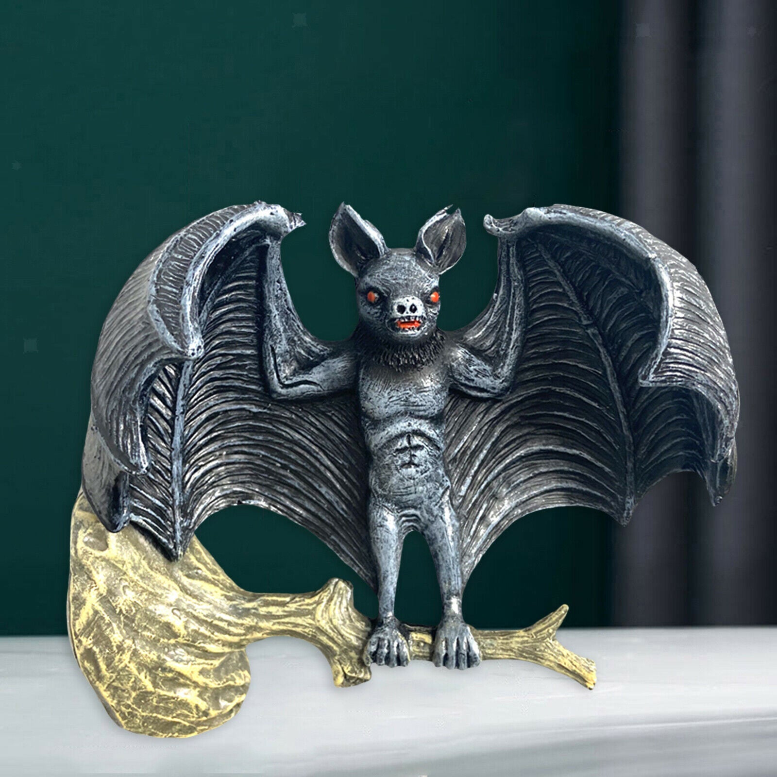 Art Outdoor Garden Bat Statue Tree Trunk Ornament Indoor Wall Hanger Decor