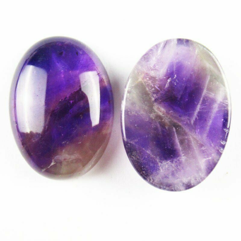 8pcs 25x18x6mm Natural Brazil Amethyst Oval Cab Cabochon 37g A-254JM