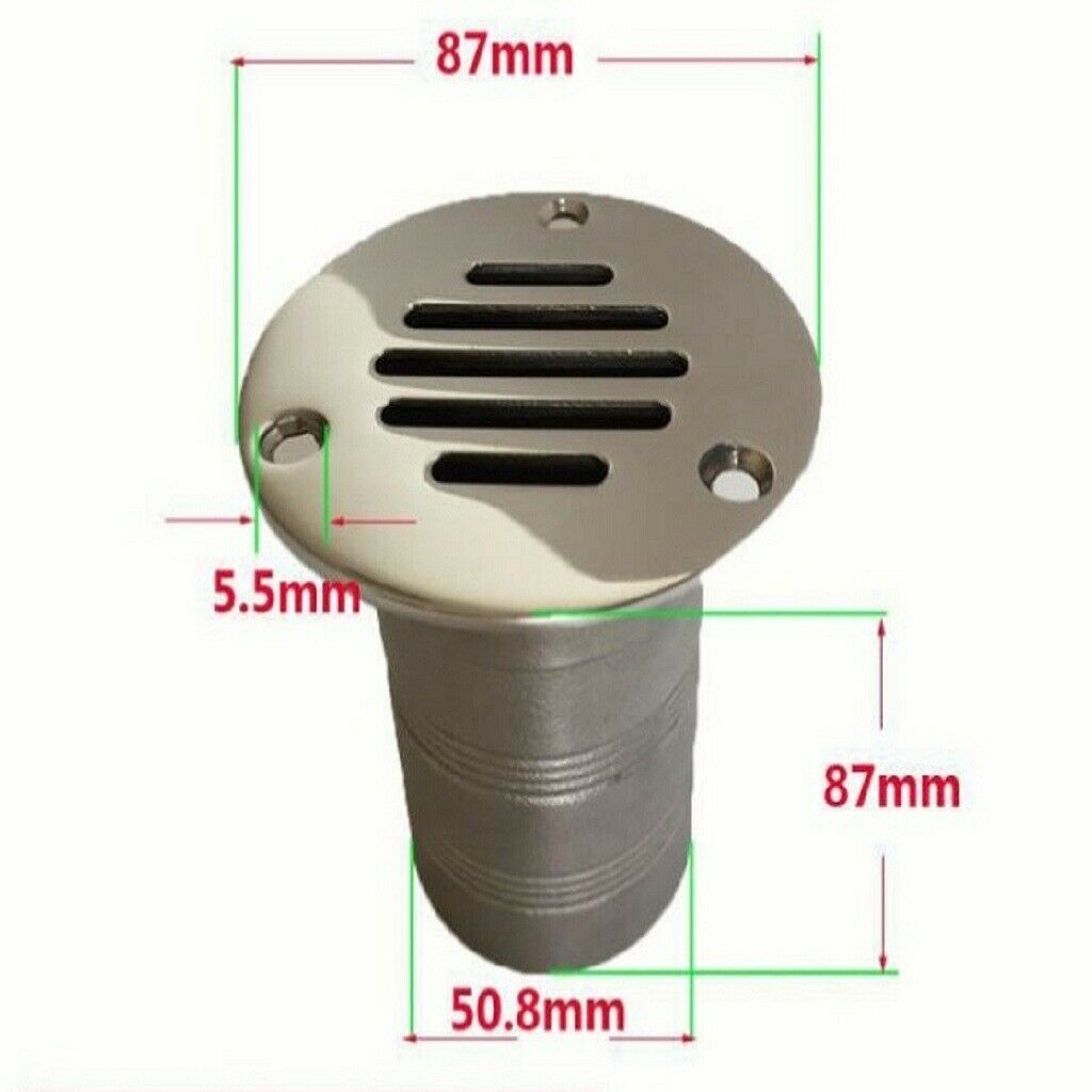 2" 316 Stainless Steel Round Marine Bathroom Floor Drain Shower Waste Drain