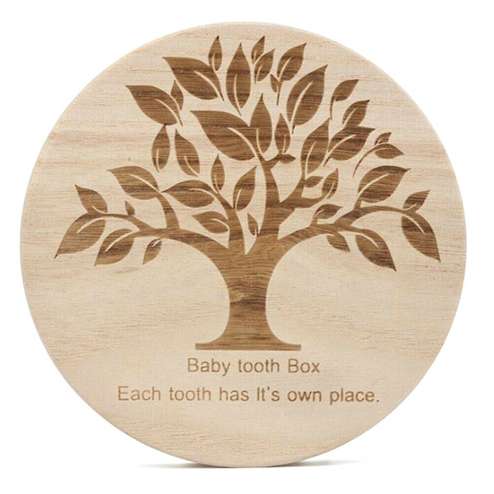 Baby Tooth Box Organizer Milk Teeth Wood Storage First Tooth Keepsake Baby Bo FG