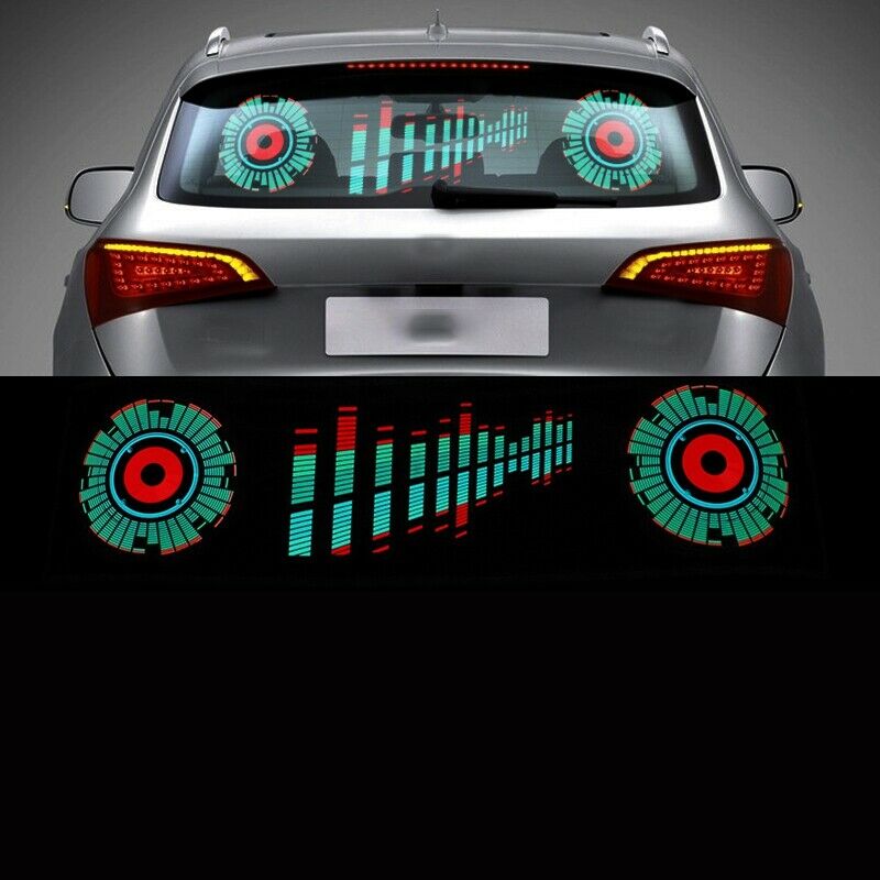 Car Windshield LED Sound Activated Equalizer Neon EL Light Music Rhythm Flash D5