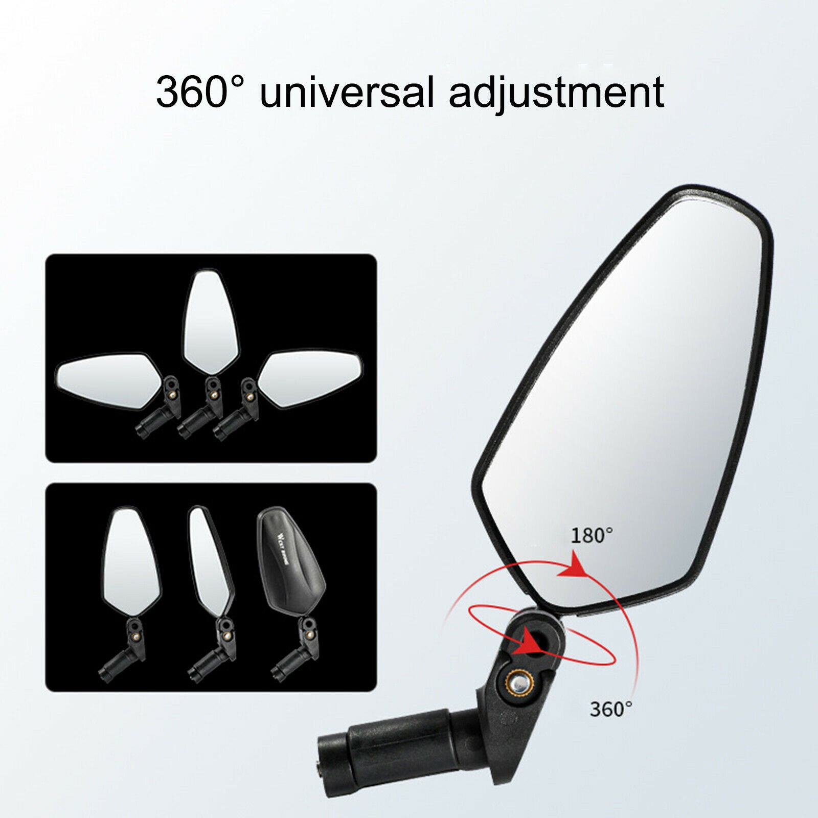 1-pack Mini Rotaty Handlebar Glass Rear view Mirror for Road Bike Bicycle