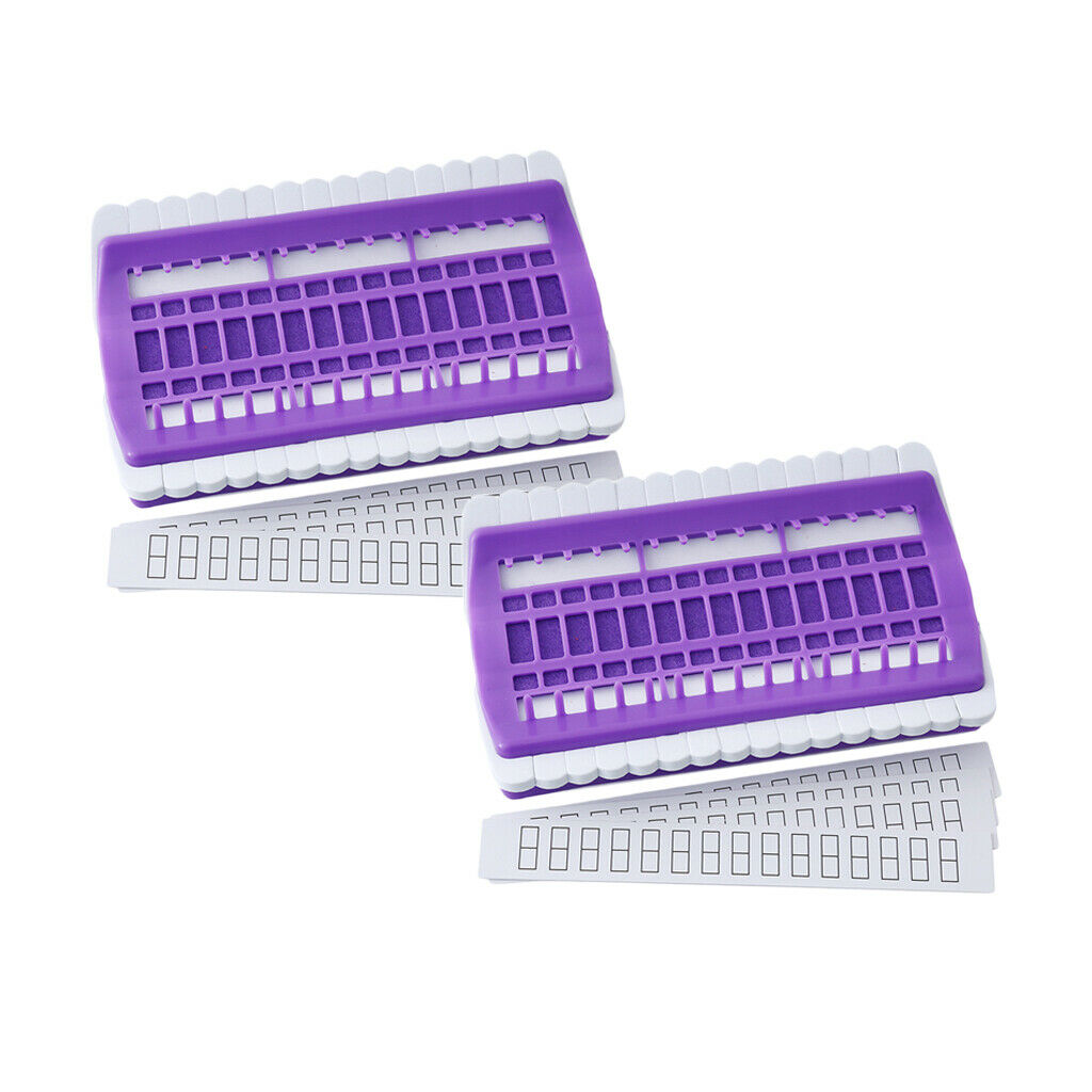 2 Pcs Yarn Floss Organizer Dedicated Tool PU Needle Pins Holder (Purple)
