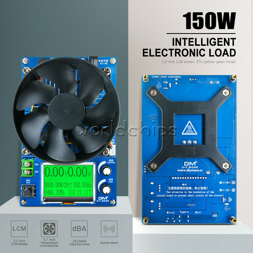 150W MAX 10A Intelligent LED Electronic Load Battery Discharge Capacity Tester