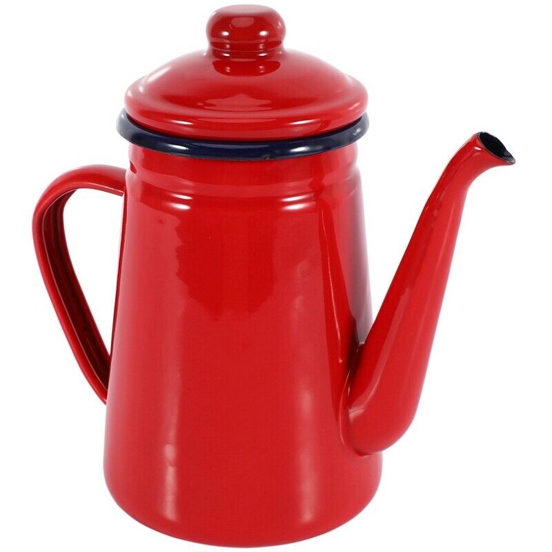 1.1L Enamel Coffee Pot Hand Tea Kettle Induction Cooker Gas Stove Universal ReH1